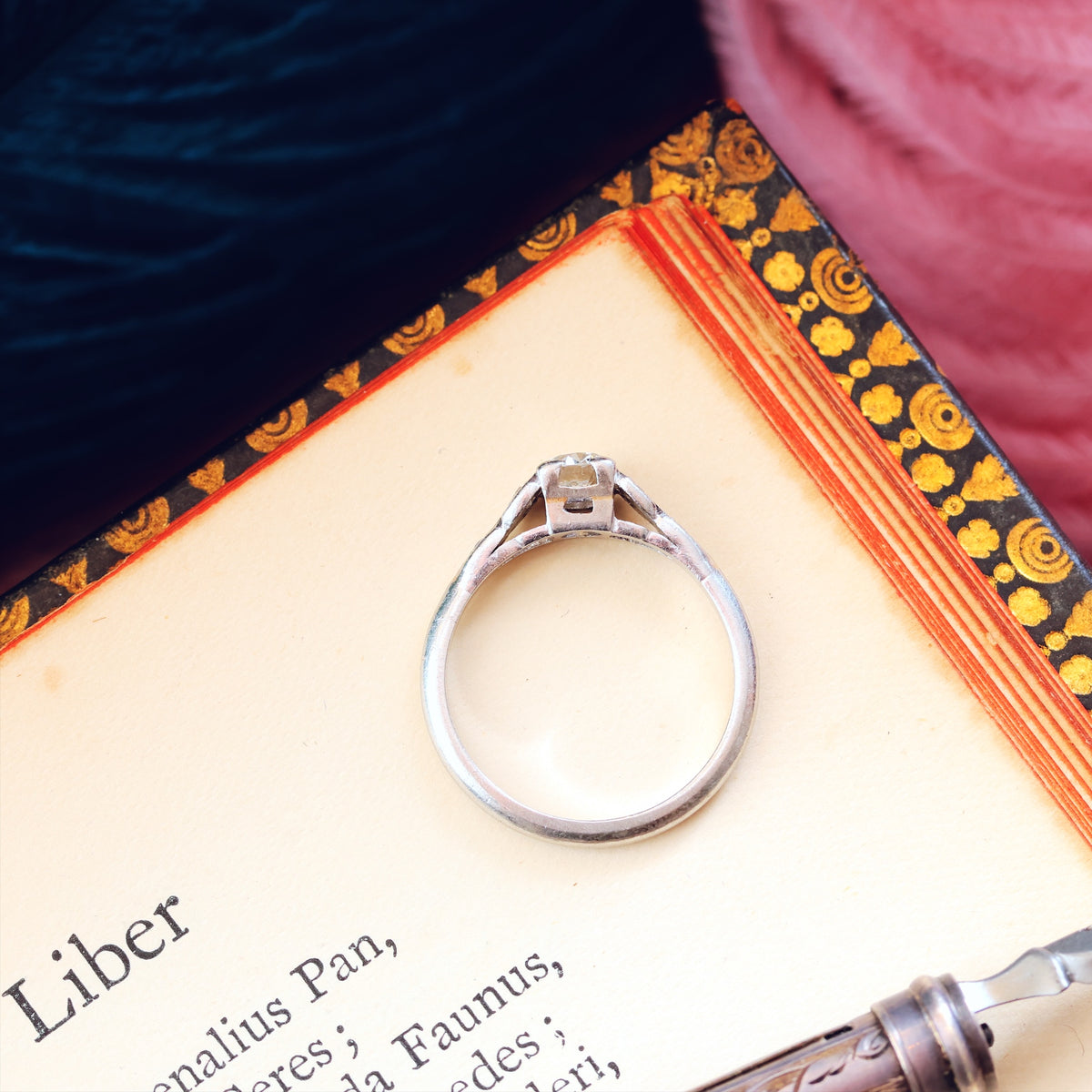 Hand Crafted Vintage Diamond & Platinum Engagement Ring