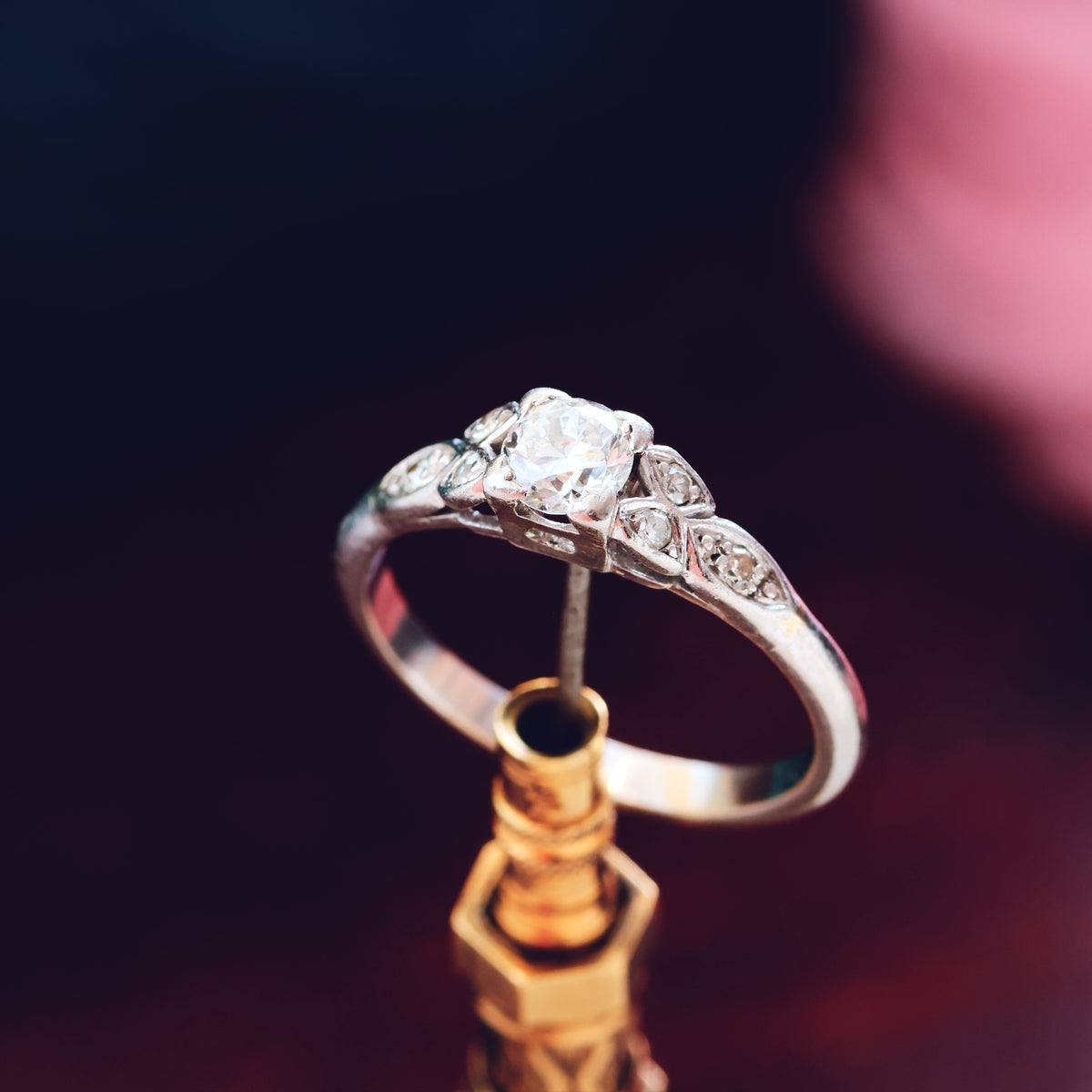Hand Crafted Vintage Diamond & Platinum Engagement Ring