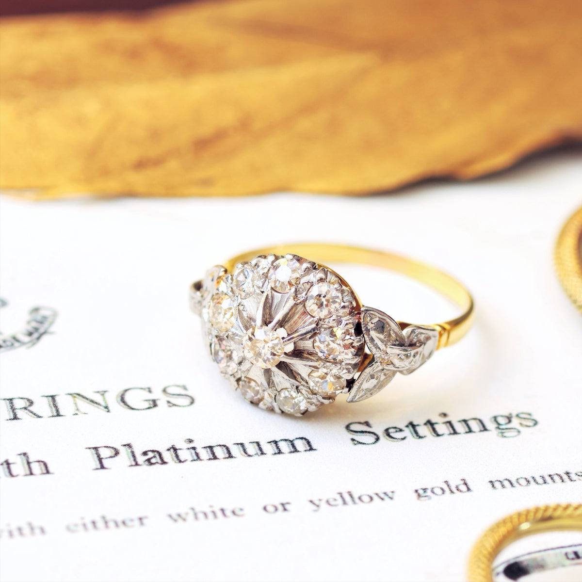 Stupendous Vintage 1950's Diamond Cluster Cocktail Ring