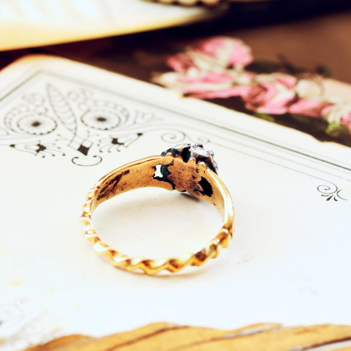 Vintage Diamond Flowerette Cluster Engagement Ring