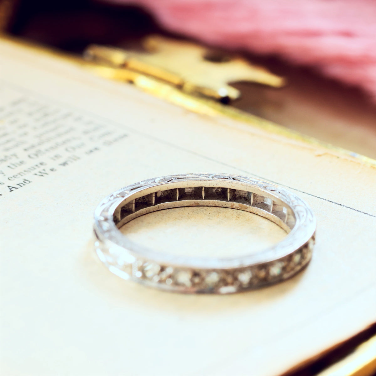 Hand Made Vintage Size K Diamond Half Eternity Ring