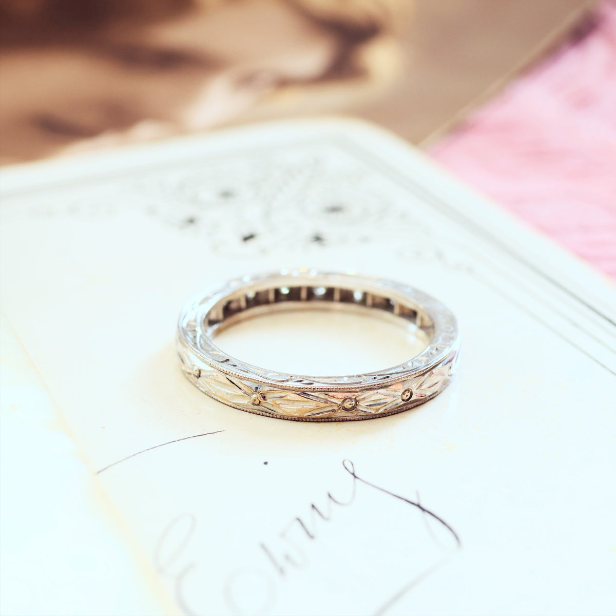 Hand Made Vintage Size K Diamond Half Eternity Ring