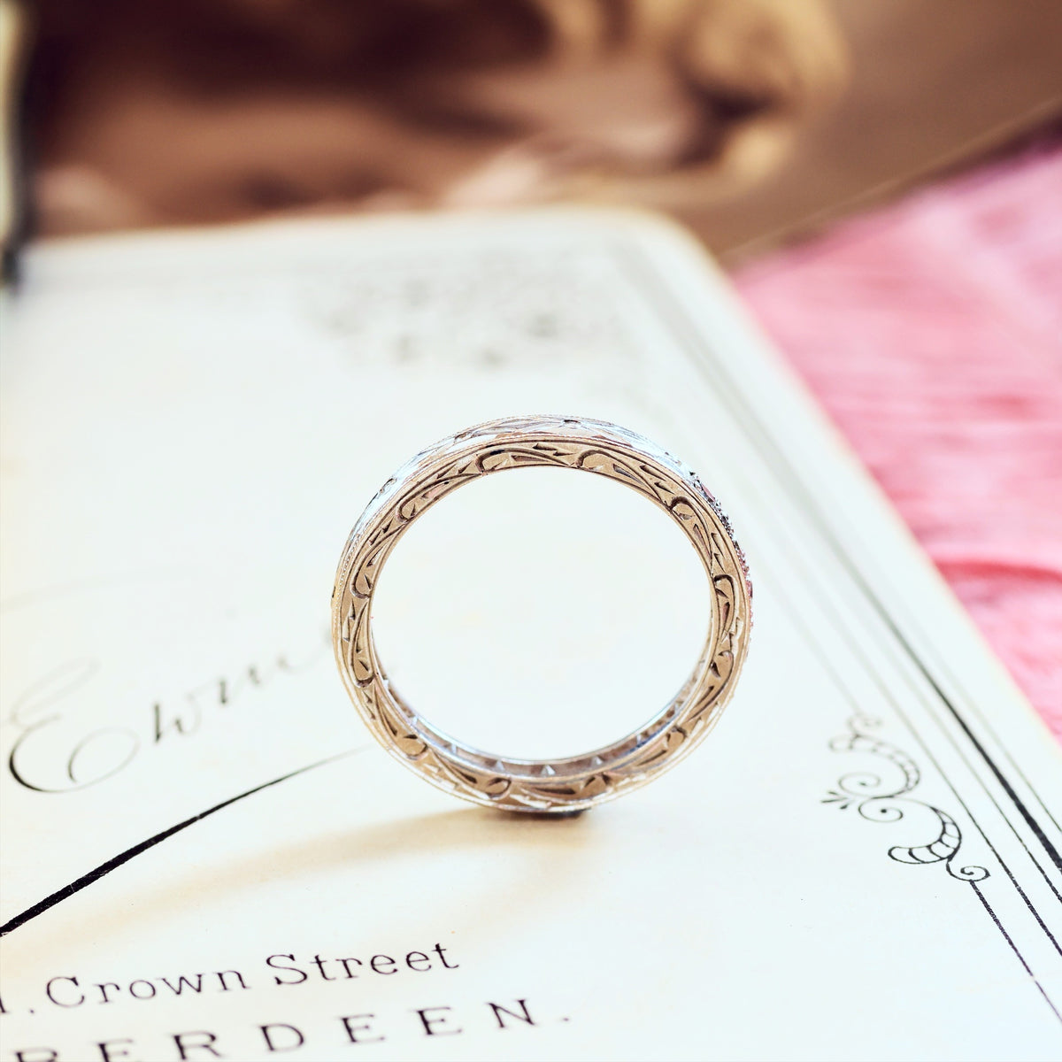 Hand Made Vintage Size K Diamond Half Eternity Ring