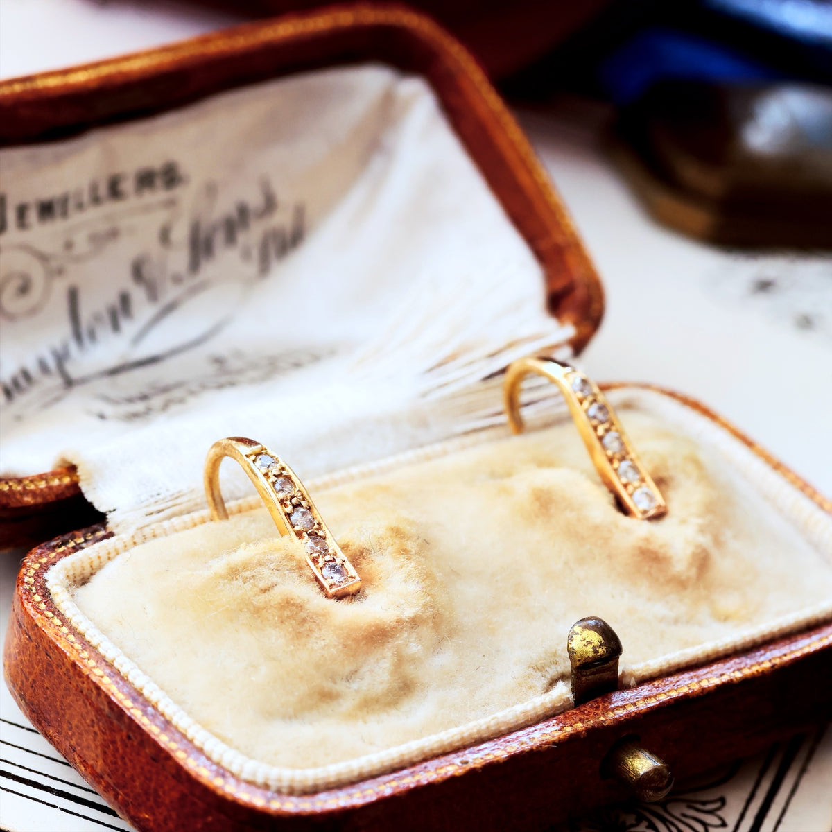 Cute Contemporary Diamond Hoop Earrings