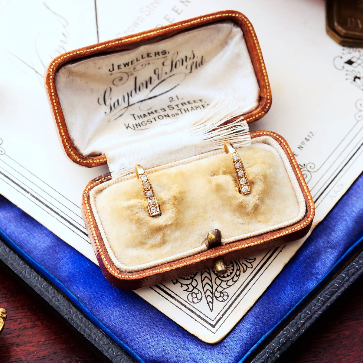 Cute Contemporary Diamond Hoop Earrings