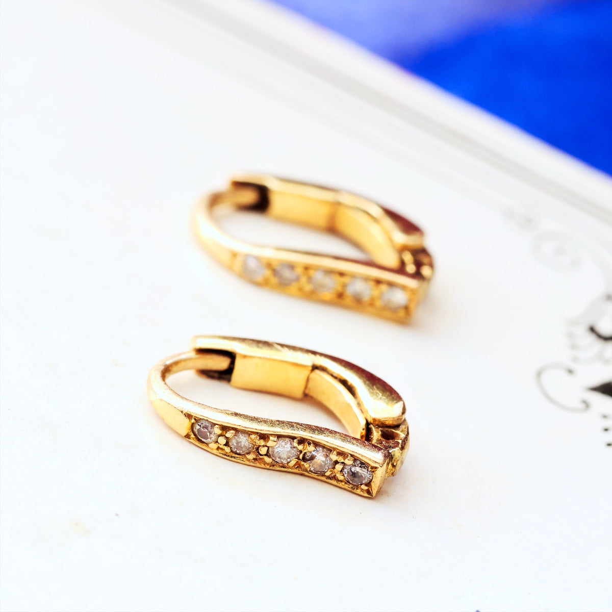 Cute Contemporary Diamond Hoop Earrings