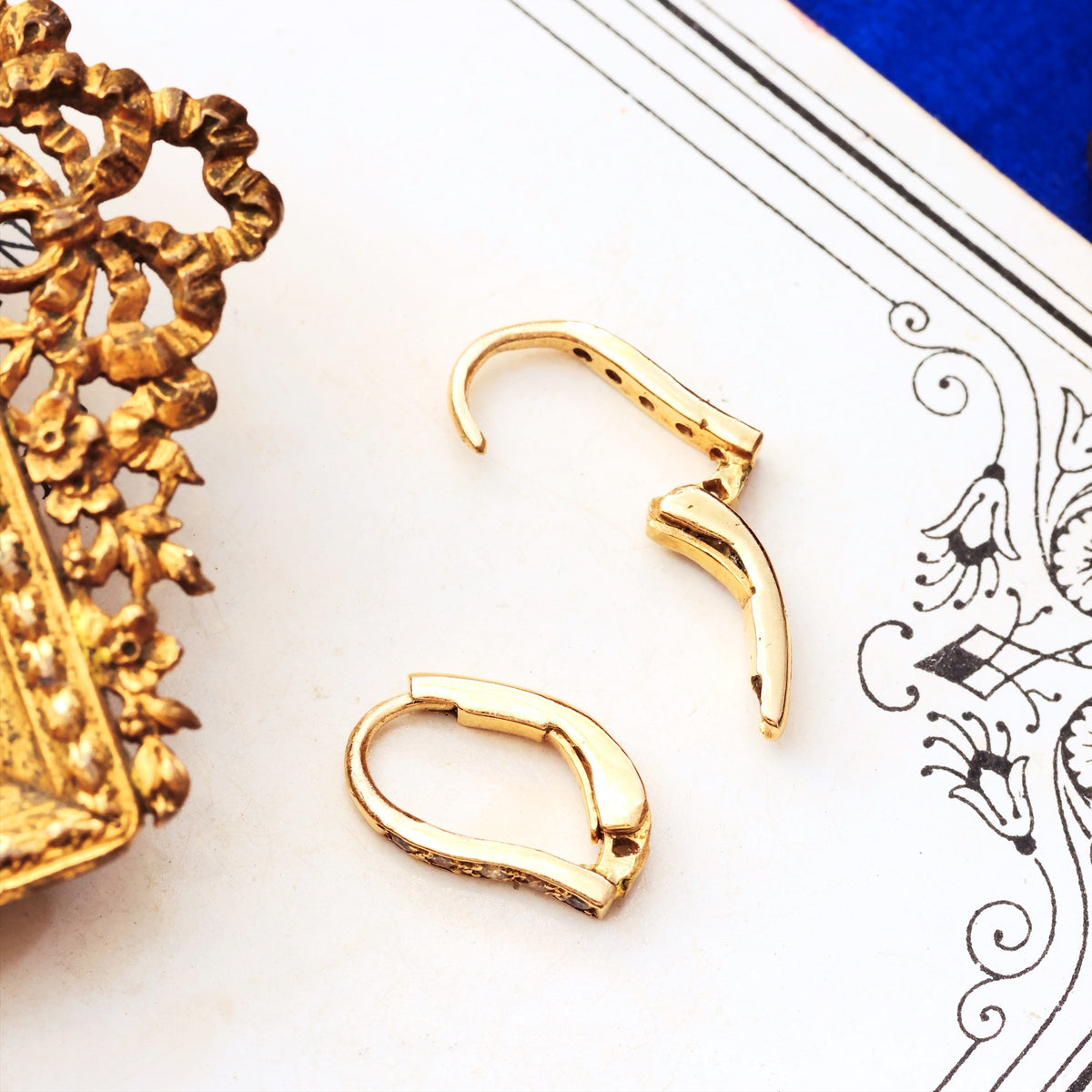 Cute Contemporary Diamond Hoop Earrings