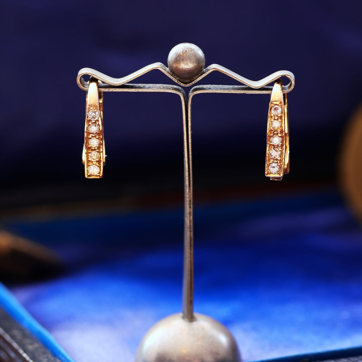 Cute Contemporary Diamond Hoop Earrings