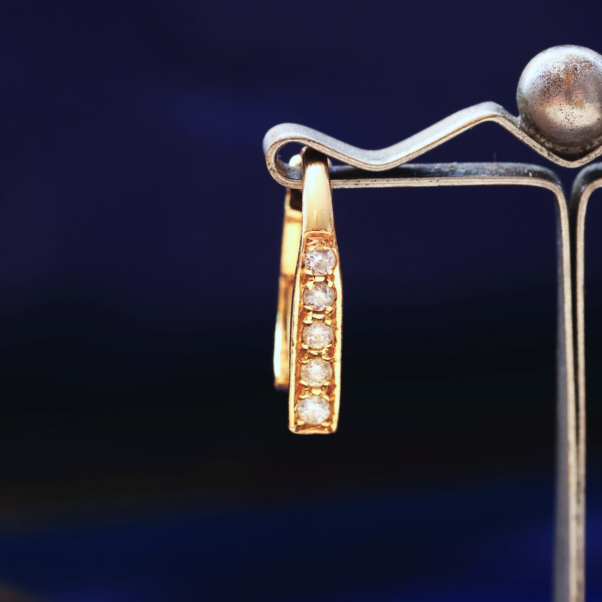 Cute Contemporary Diamond Hoop Earrings