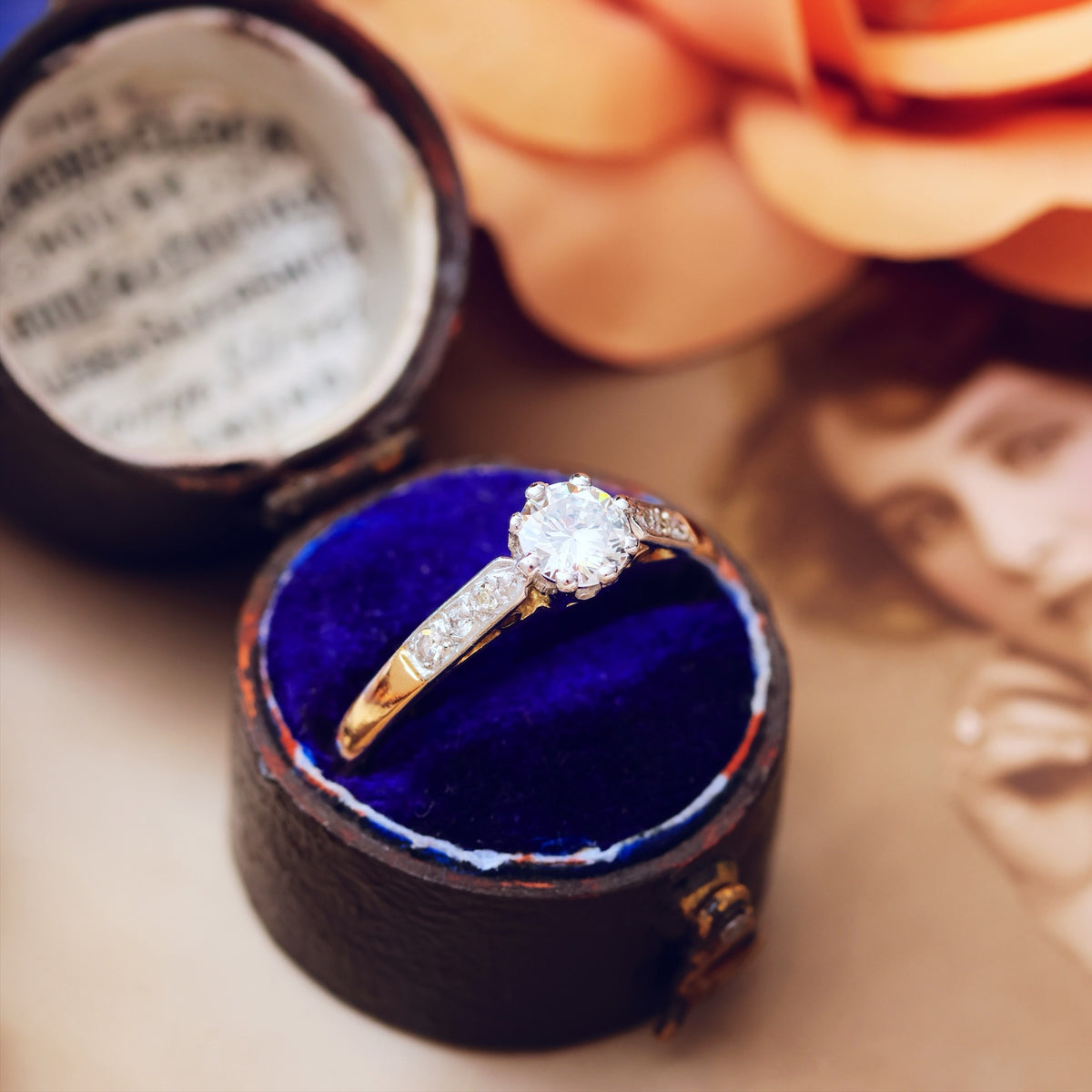 Classic Vintage Diamond Solitaire Engagement Ring