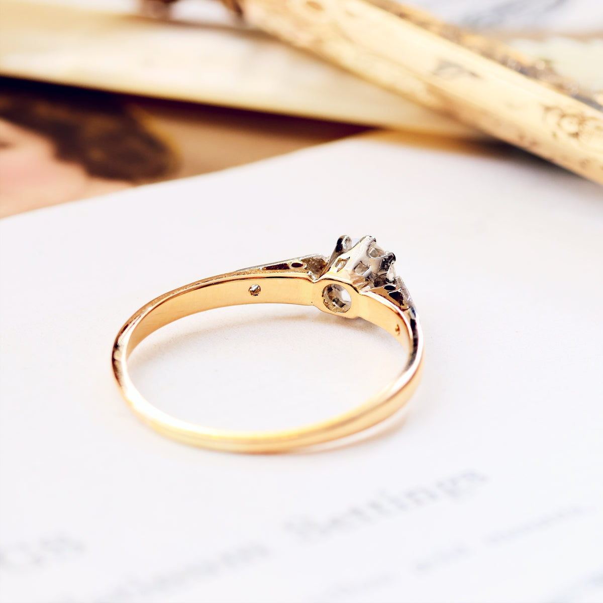 Classic Vintage Diamond Solitaire Engagement Ring
