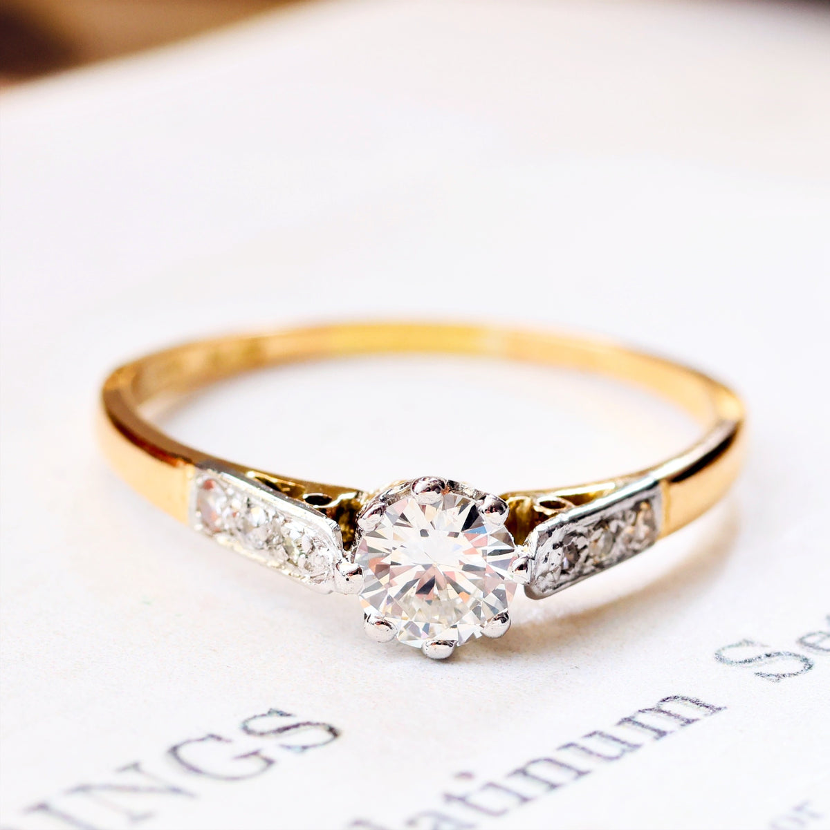 Vintage Diamond Solitaire Engagement Ring
