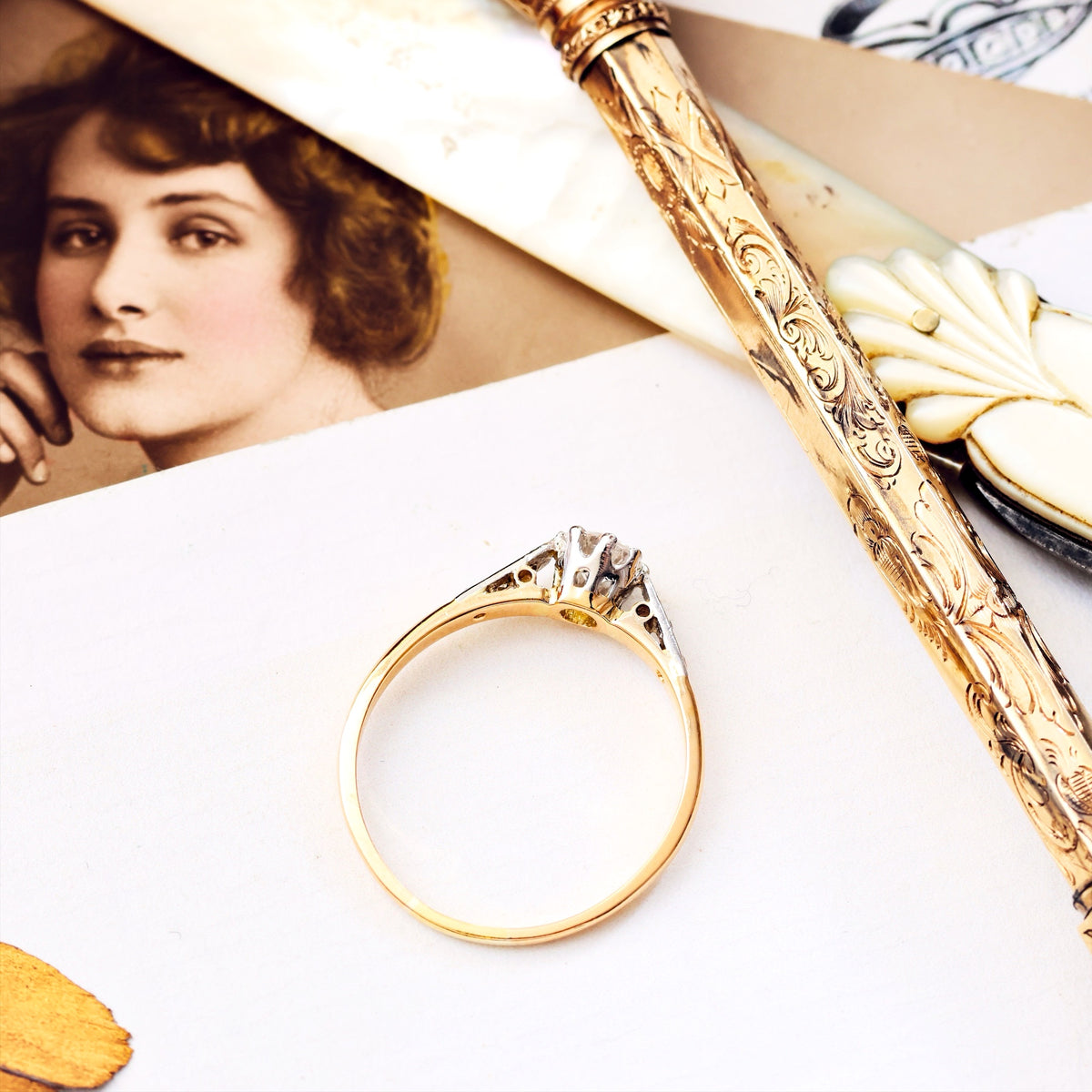 Classic Vintage Diamond Solitaire Engagement Ring