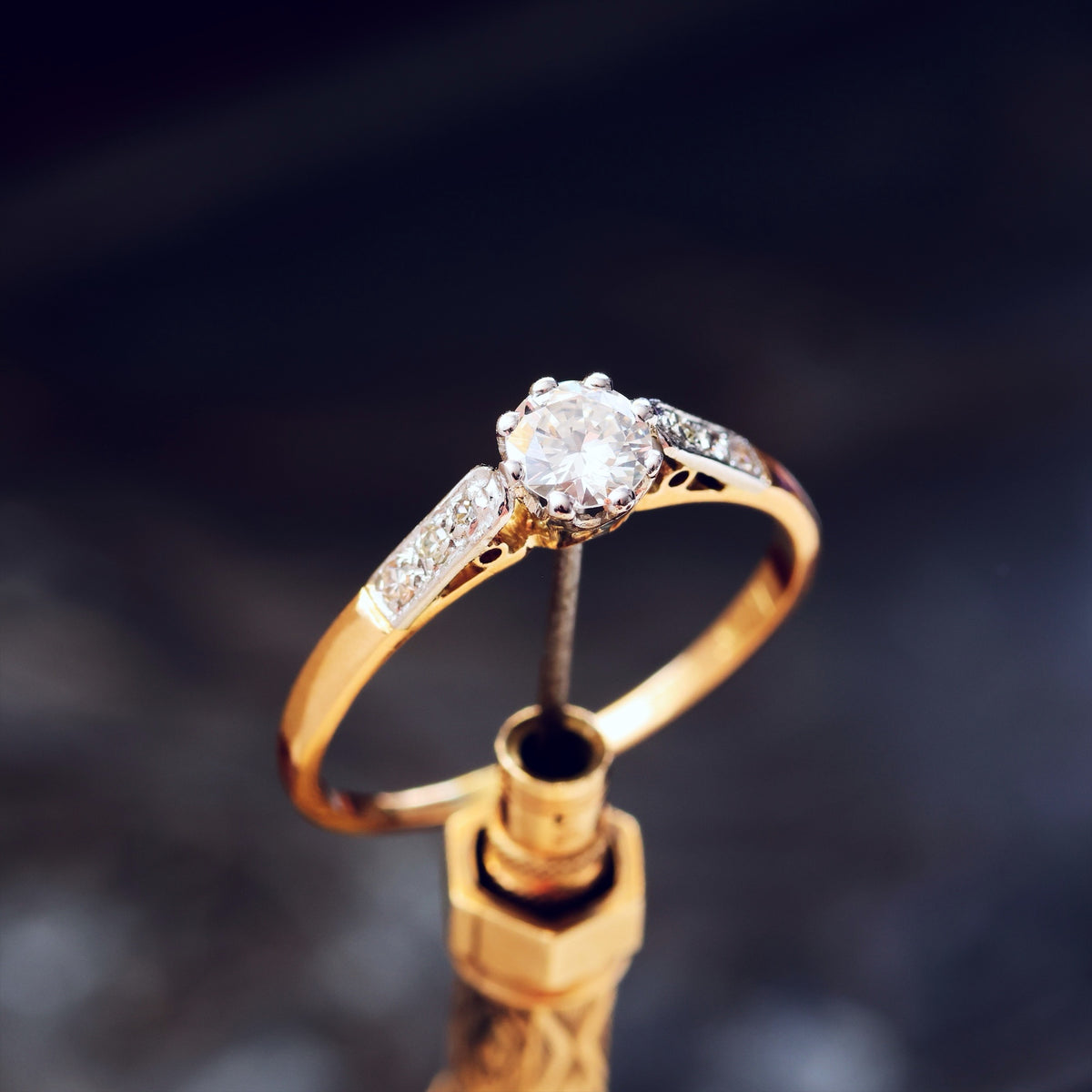 Classic Vintage Diamond Solitaire Engagement Ring