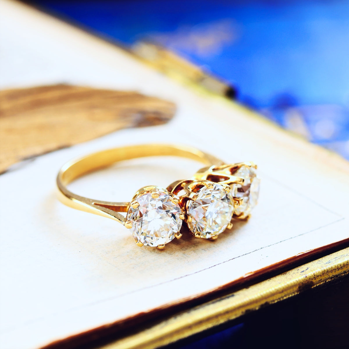 Exceptional! 2.40ct Vintage Diamond Trilogy Engagement Ring