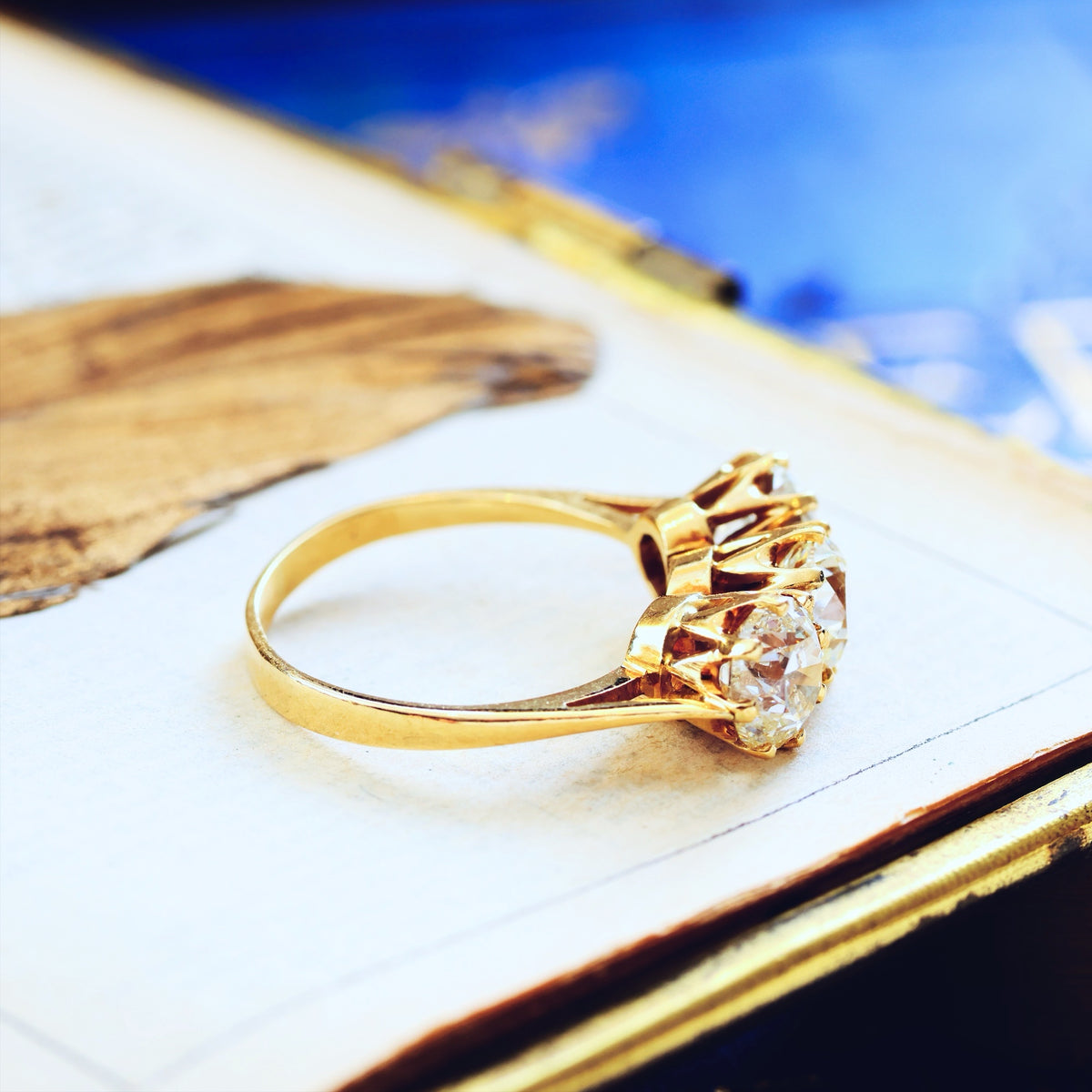 Exceptional! 2.40ct Vintage Diamond Trilogy Engagement Ring