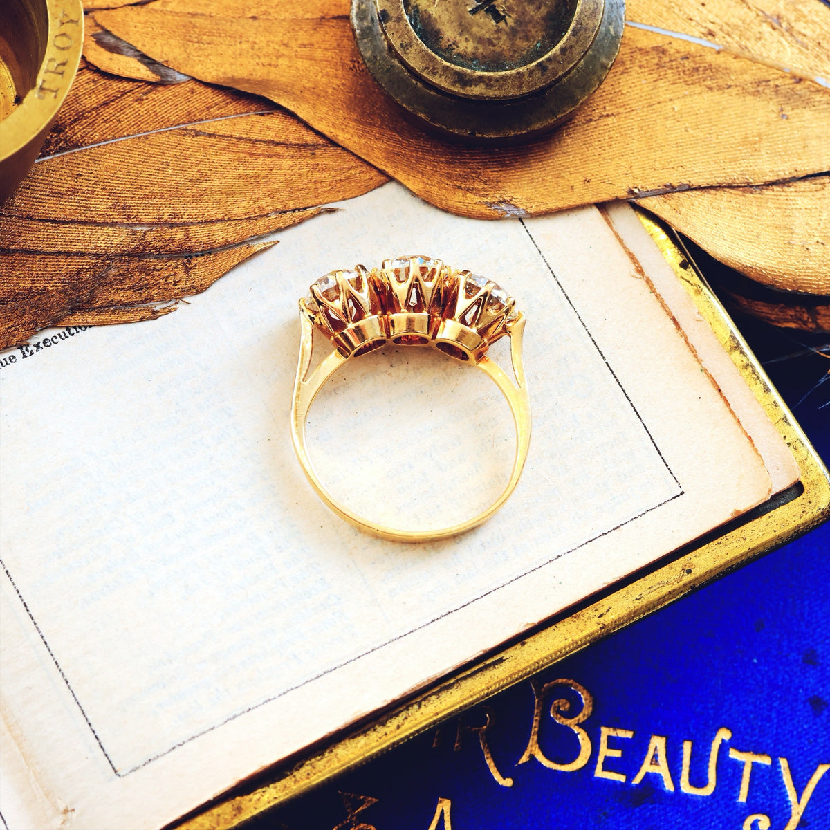 Exceptional! 2.40ct Vintage Diamond Trilogy Engagement Ring
