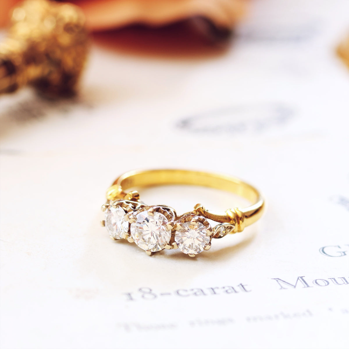 Sparkly Sensation! Vintage Diamond Trilogy Engagement Ring