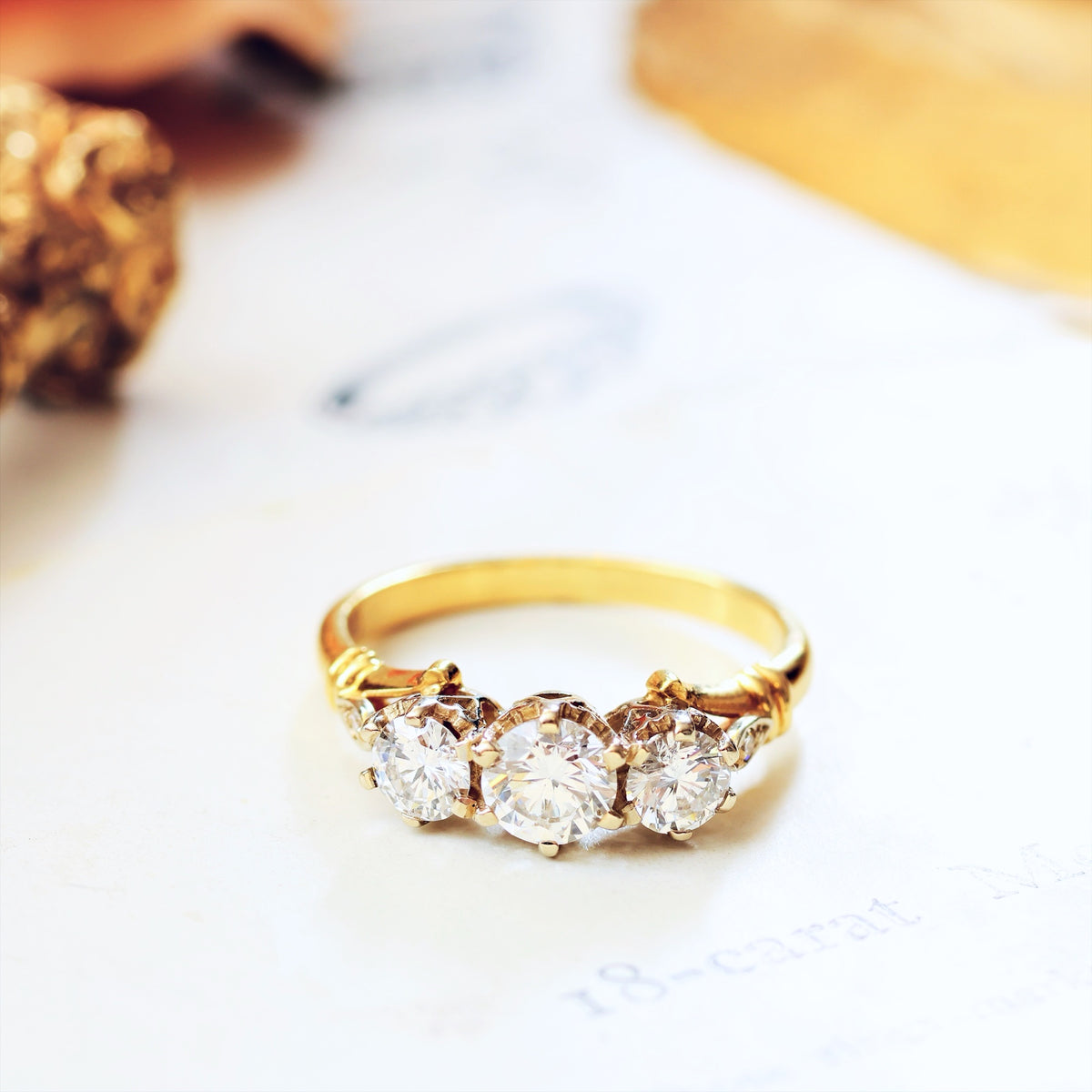 Sparkly Sensation! Vintage Diamond Trilogy Engagement Ring