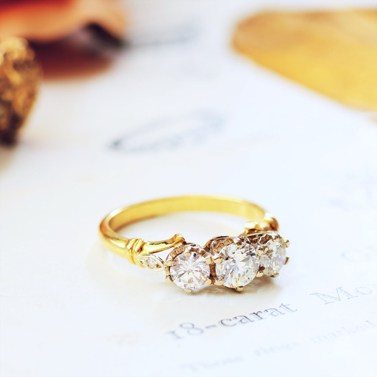 Sparkly Sensation! Vintage Diamond Trilogy Engagement Ring