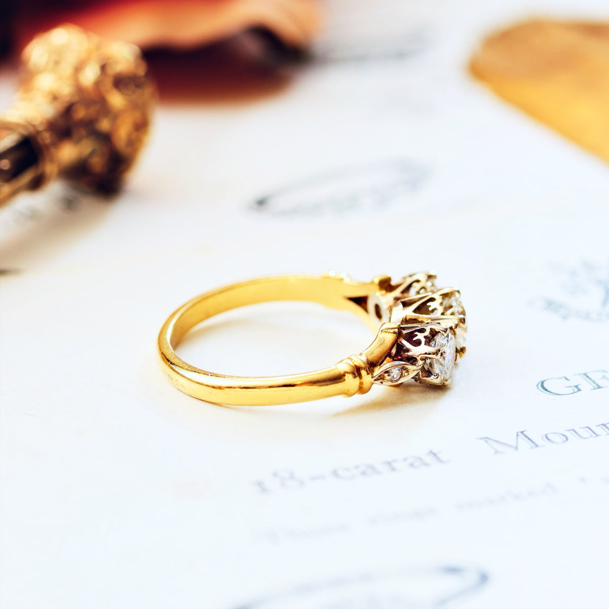 Sparkly Sensation! Vintage Diamond Trilogy Engagement Ring