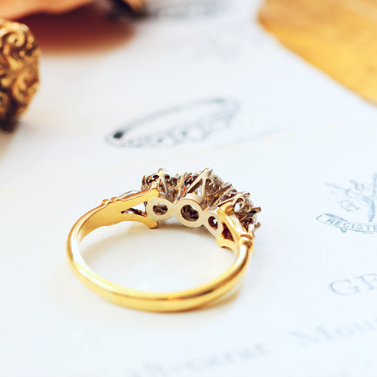 Sparkly Sensation! Vintage Diamond Trilogy Engagement Ring