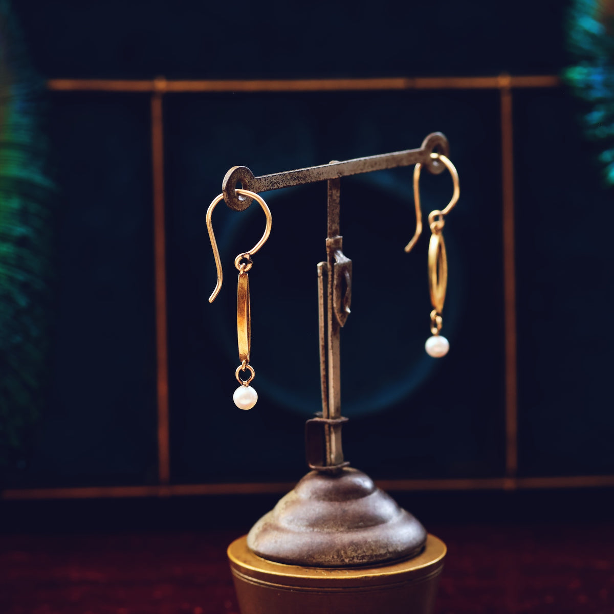 Vintage Edwardian Style Pearl Drop Earrings