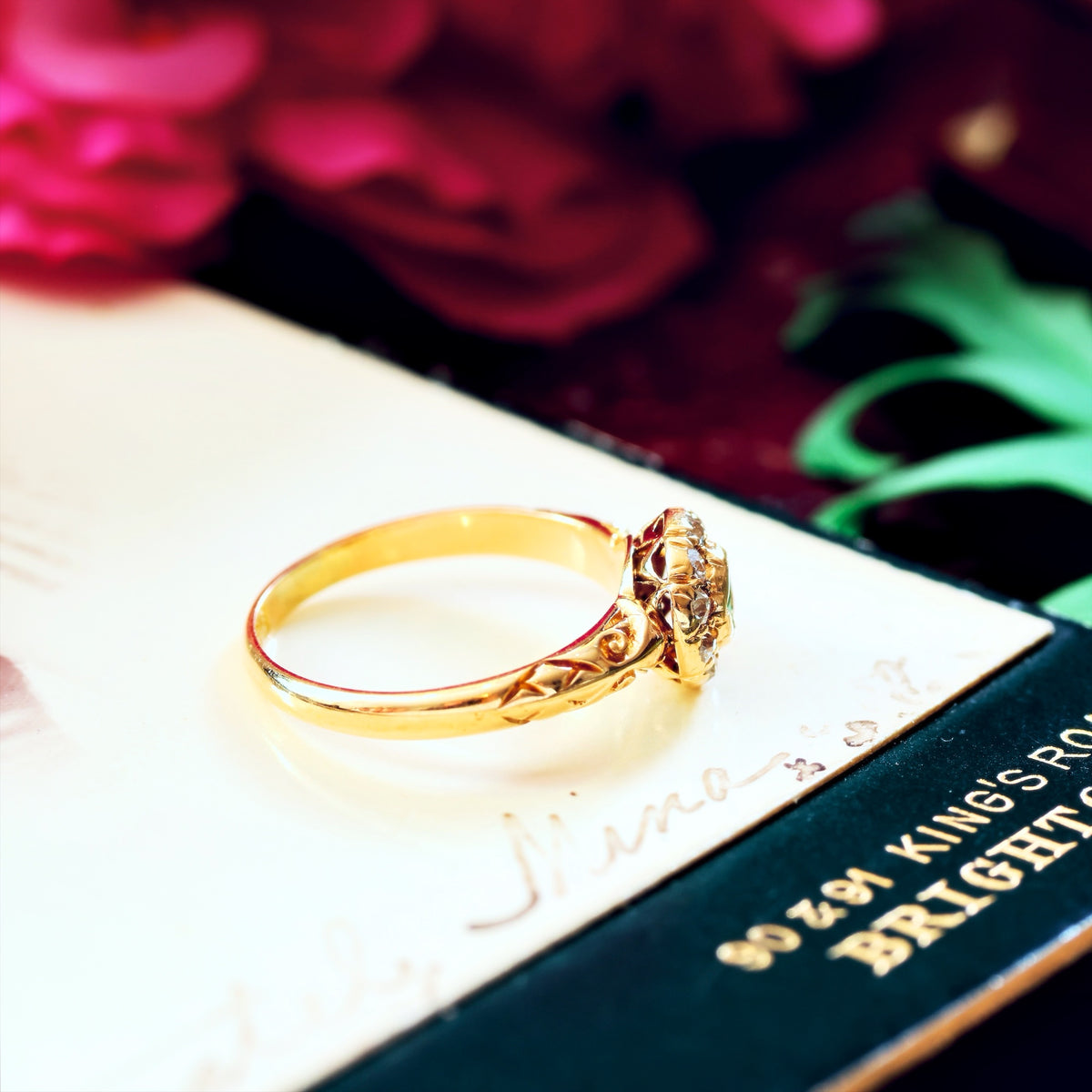 Date 1904 Emerald & Diamond Flowerette Engagement Ring