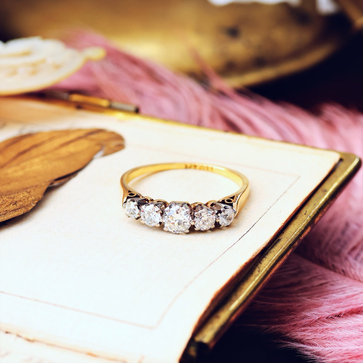 Divine Lovely! Vintage Five Stone Diamond Engagement Ring