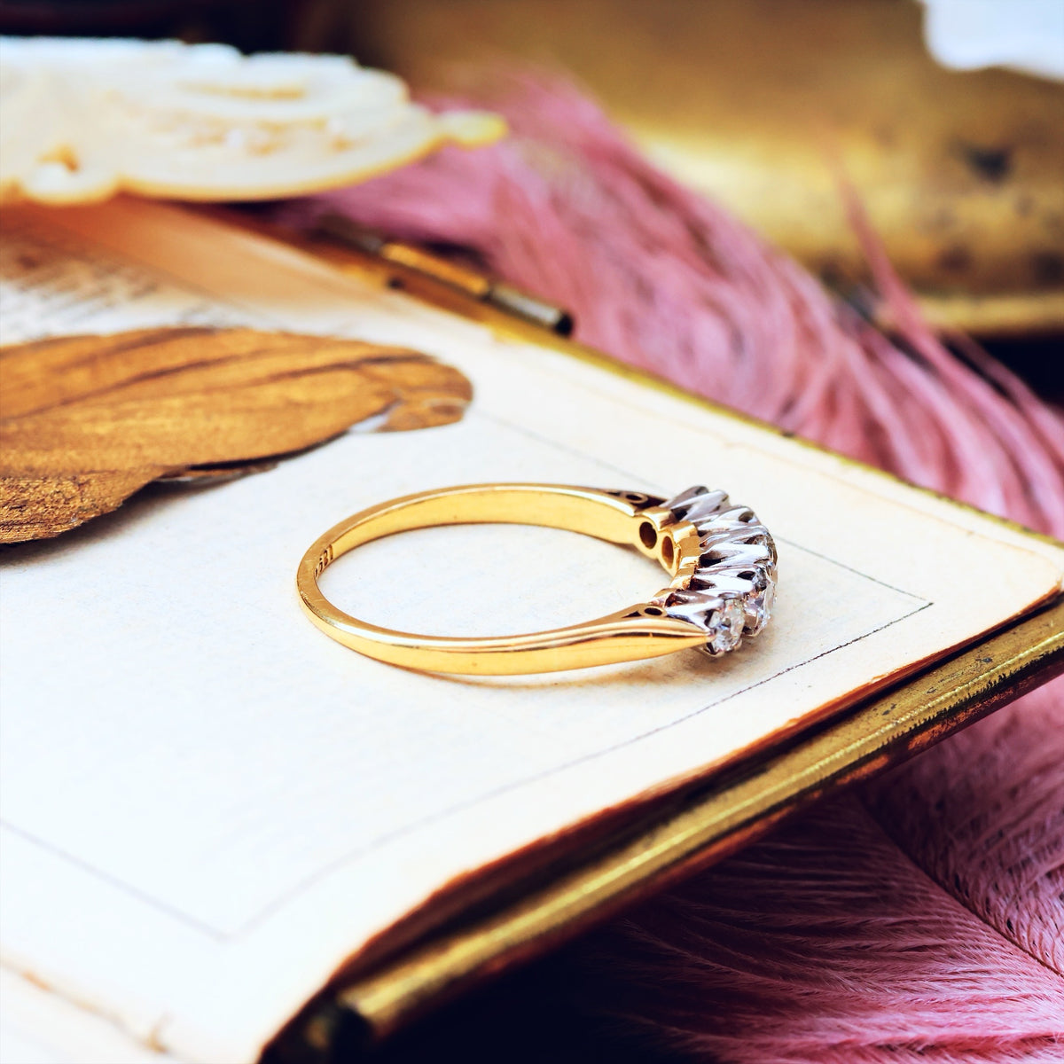 Divine Lovely! Vintage Five Stone Diamond Engagement Ring