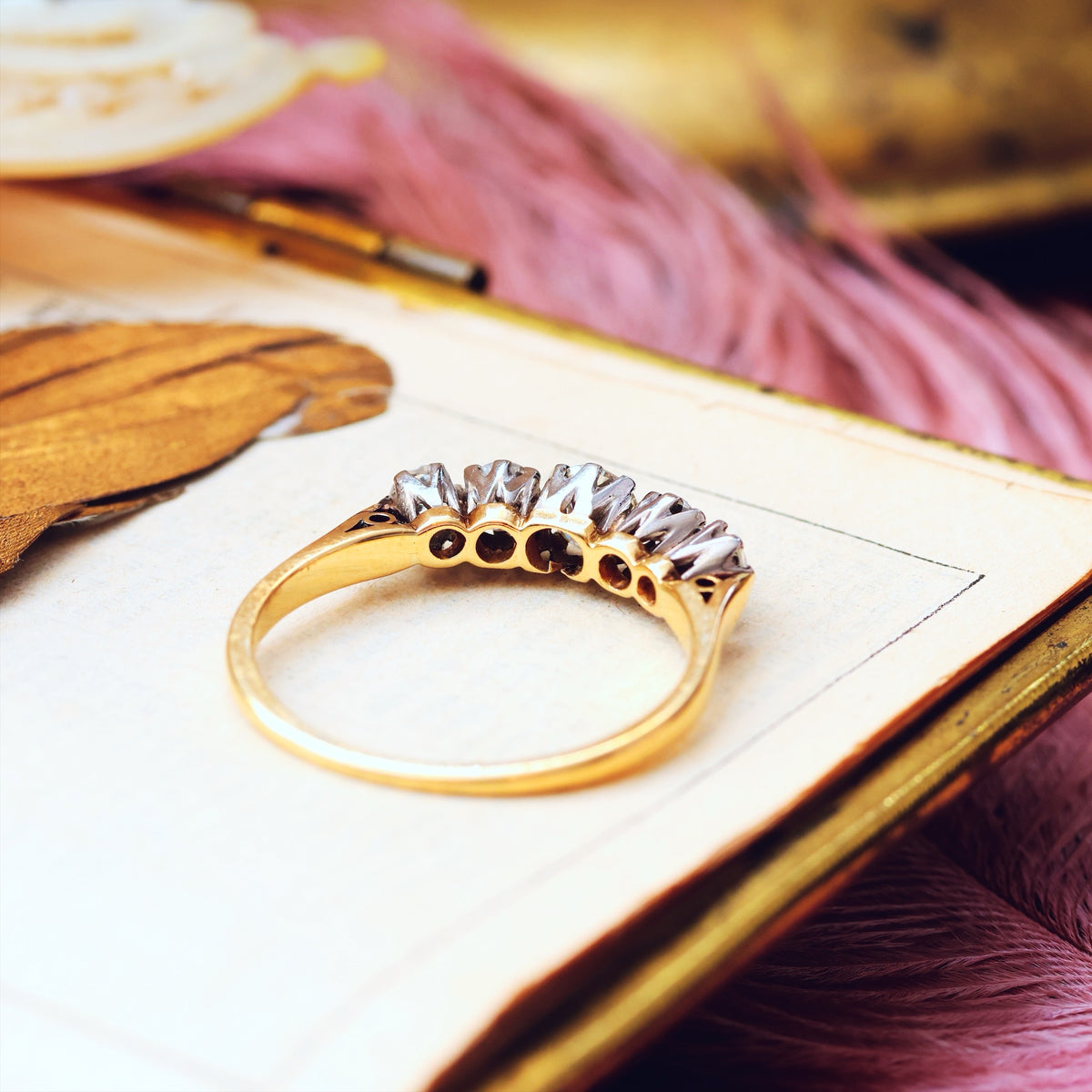 Divine Lovely! Vintage Five Stone Diamond Engagement Ring