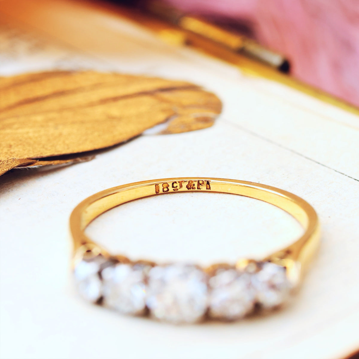 Divine Lovely! Vintage Five Stone Diamond Engagement Ring
