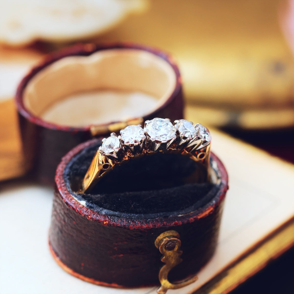 Vintage Five Stone Diamond Engagement Ring