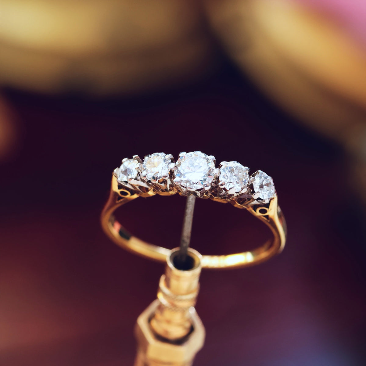 Divine Lovely! Vintage Five Stone Diamond Engagement Ring