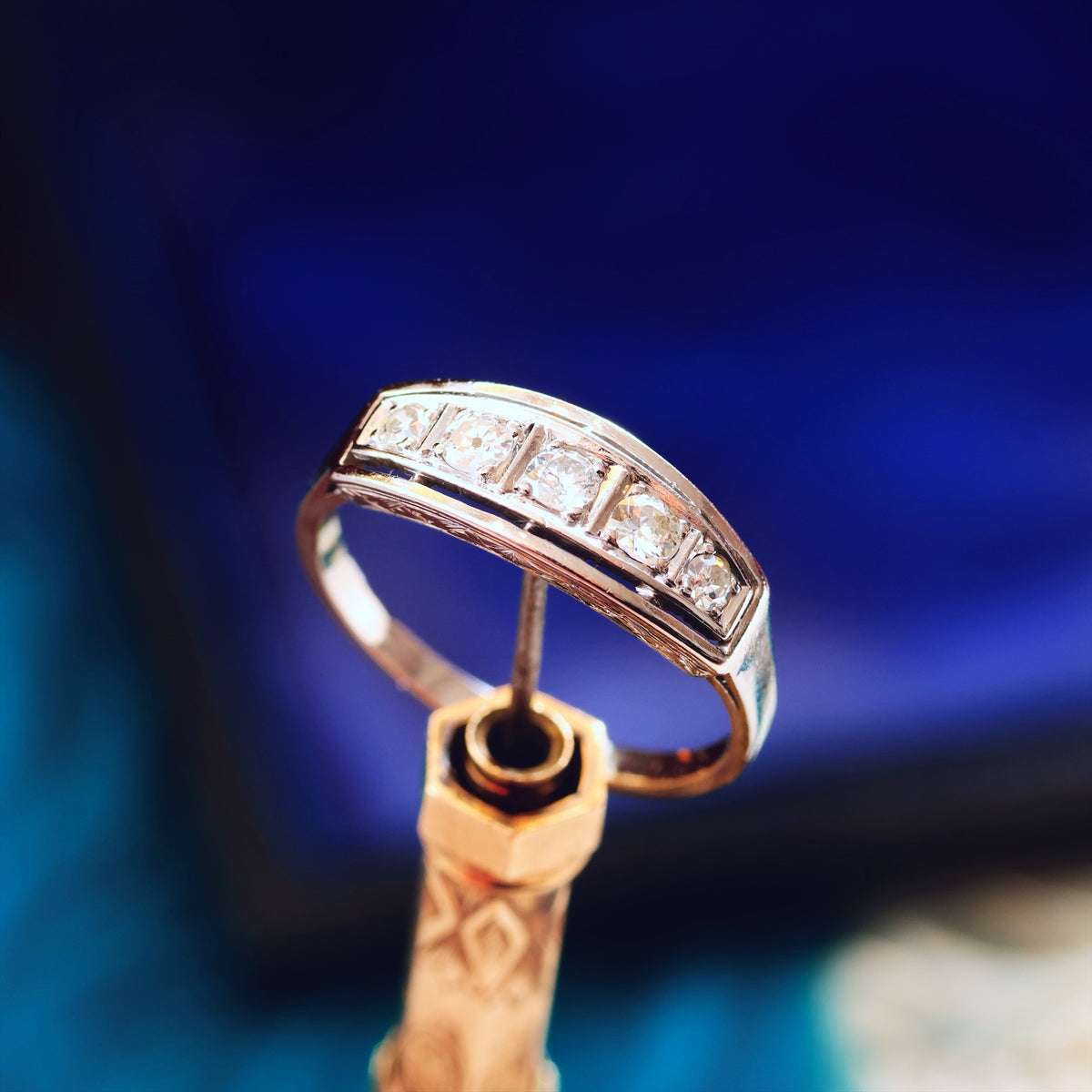 Vintage French Art Deco Platinum Diamond Ring