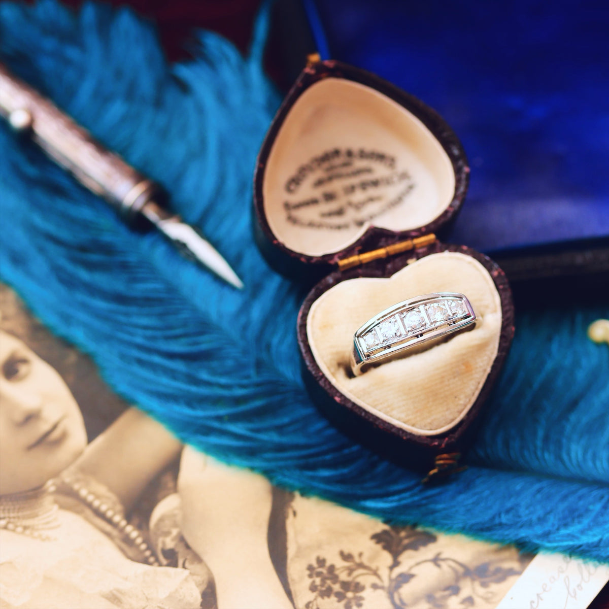 Vintage French Art Deco Platinum Diamond Ring