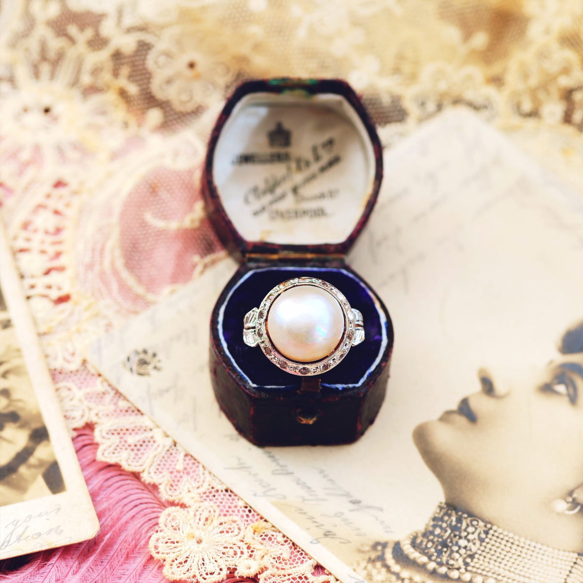 Vintage French Mabe Pearl Dress Ring