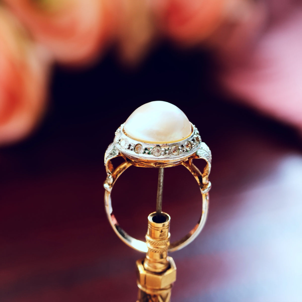 Vintage French Mabe Pearl Dress Ring