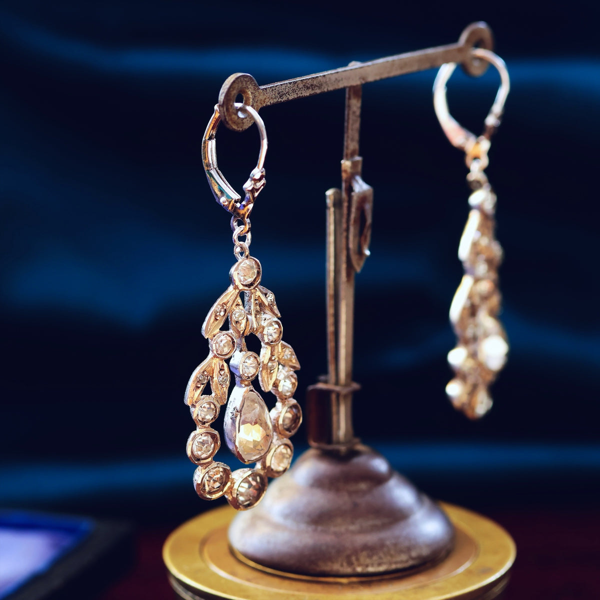 Gorgeous Georgian Style 1950's Paste Earrings