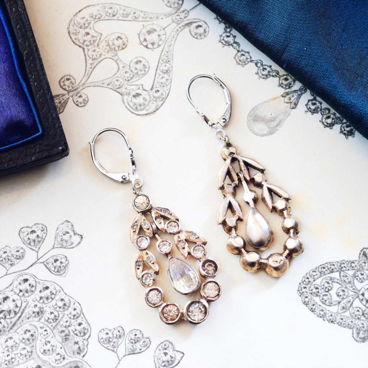 Gorgeous Georgian Style 1950's Paste Earrings