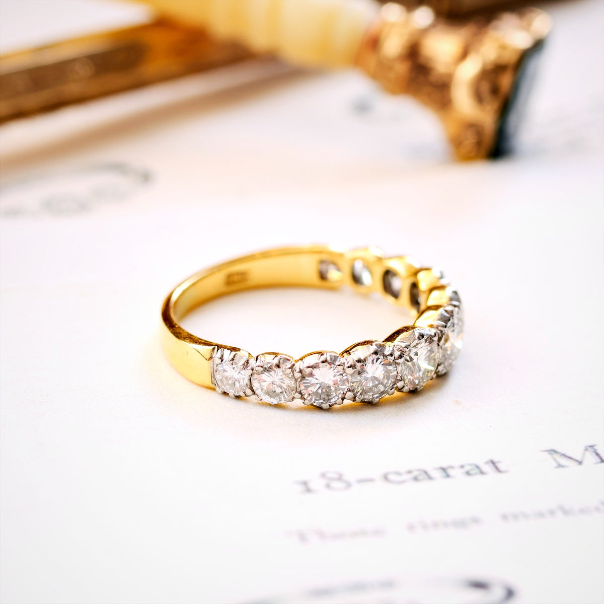 Incredible Georgian Style Diamond 3/4 Eternity Ring