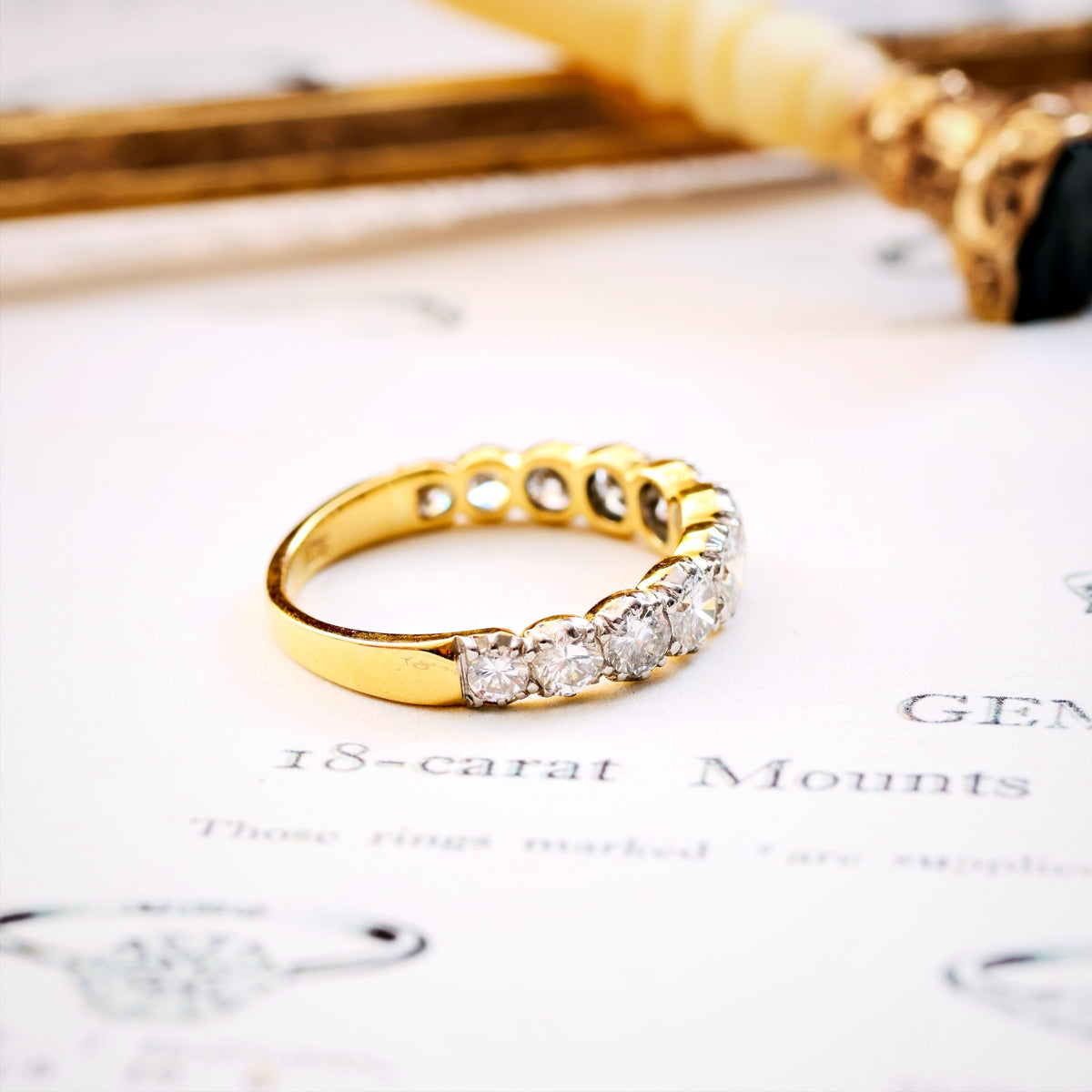 Incredible Georgian Style Diamond 3/4 Eternity Ring