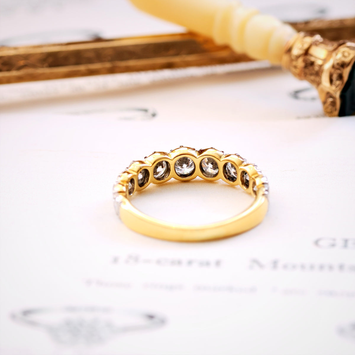 Incredible Georgian Style Diamond 3/4 Eternity Ring