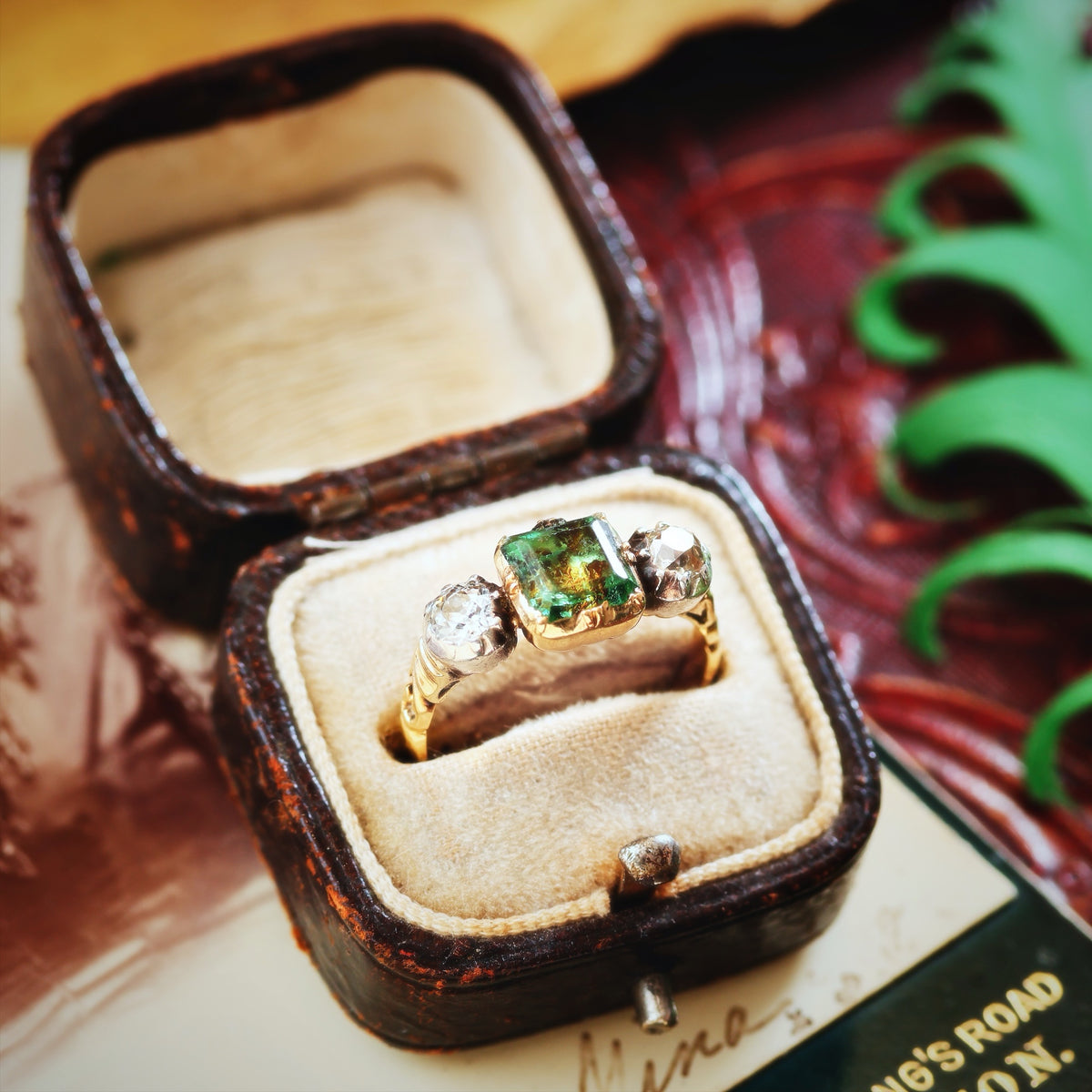 Georgian Style Foiled Emerald & Diamond Ring