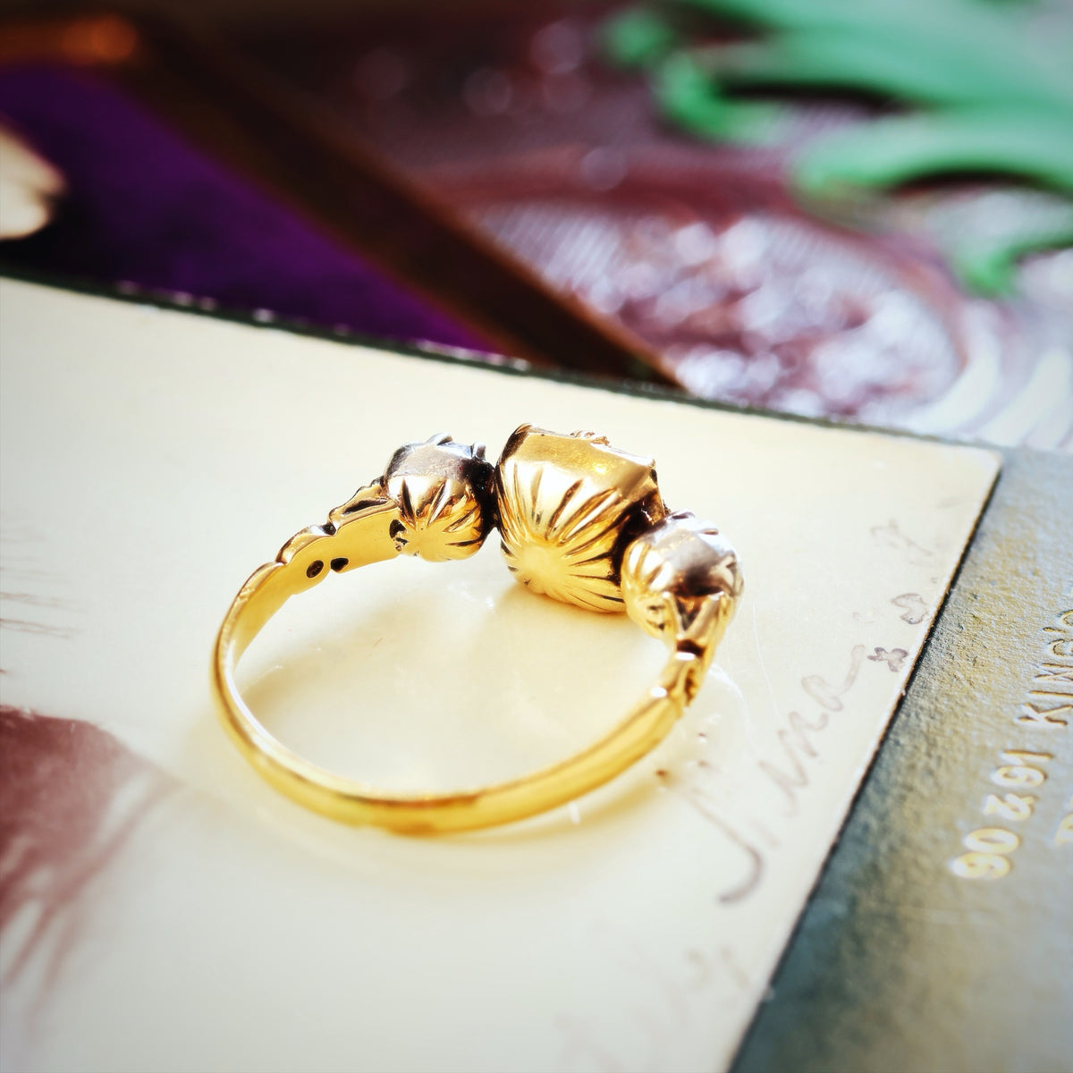 Georgian Style Foiled Emerald & Diamond Ring