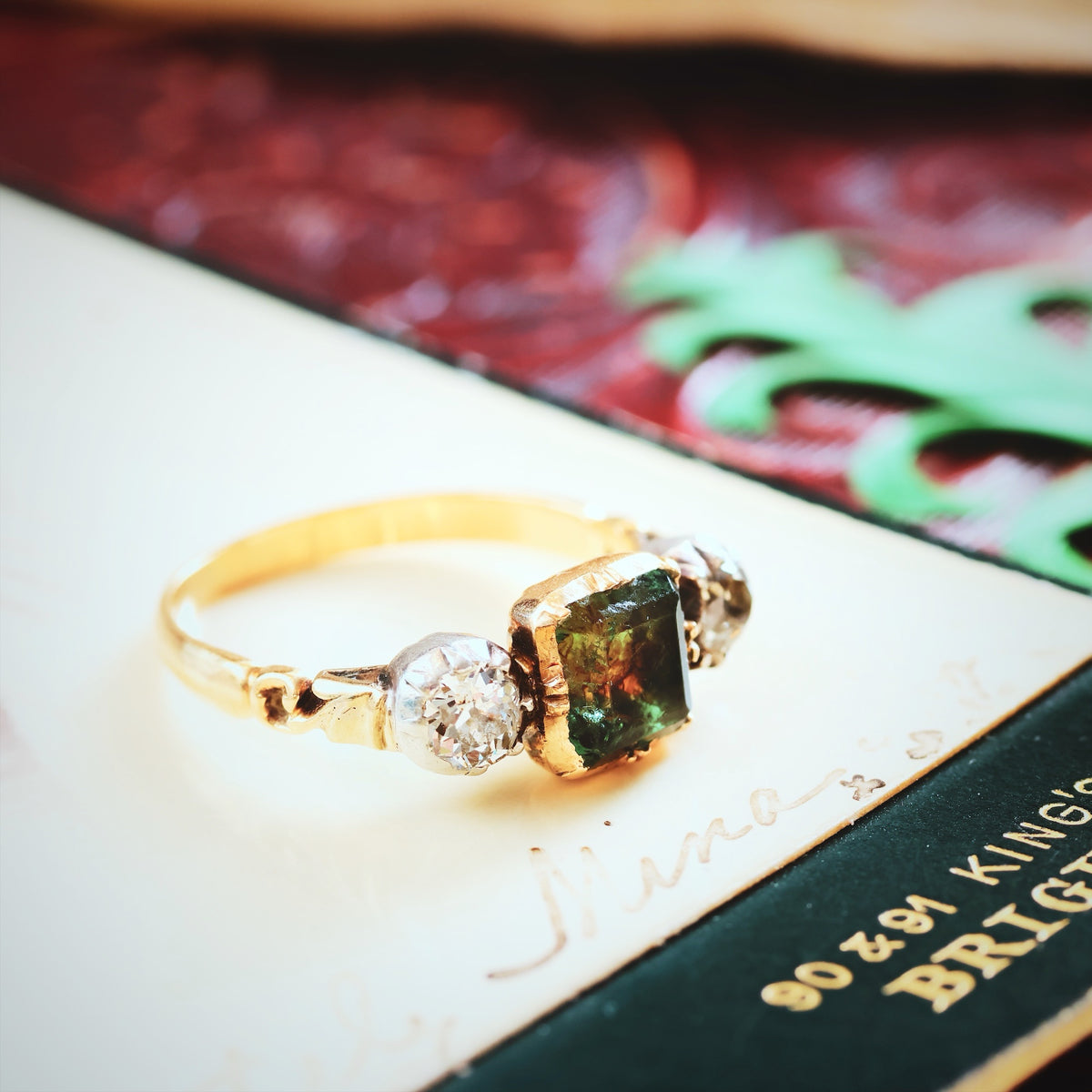 Georgian Style Foiled Emerald & Diamond Ring