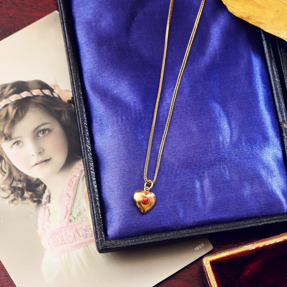 Vintage LOVE! Gold Coral Heart Pendant