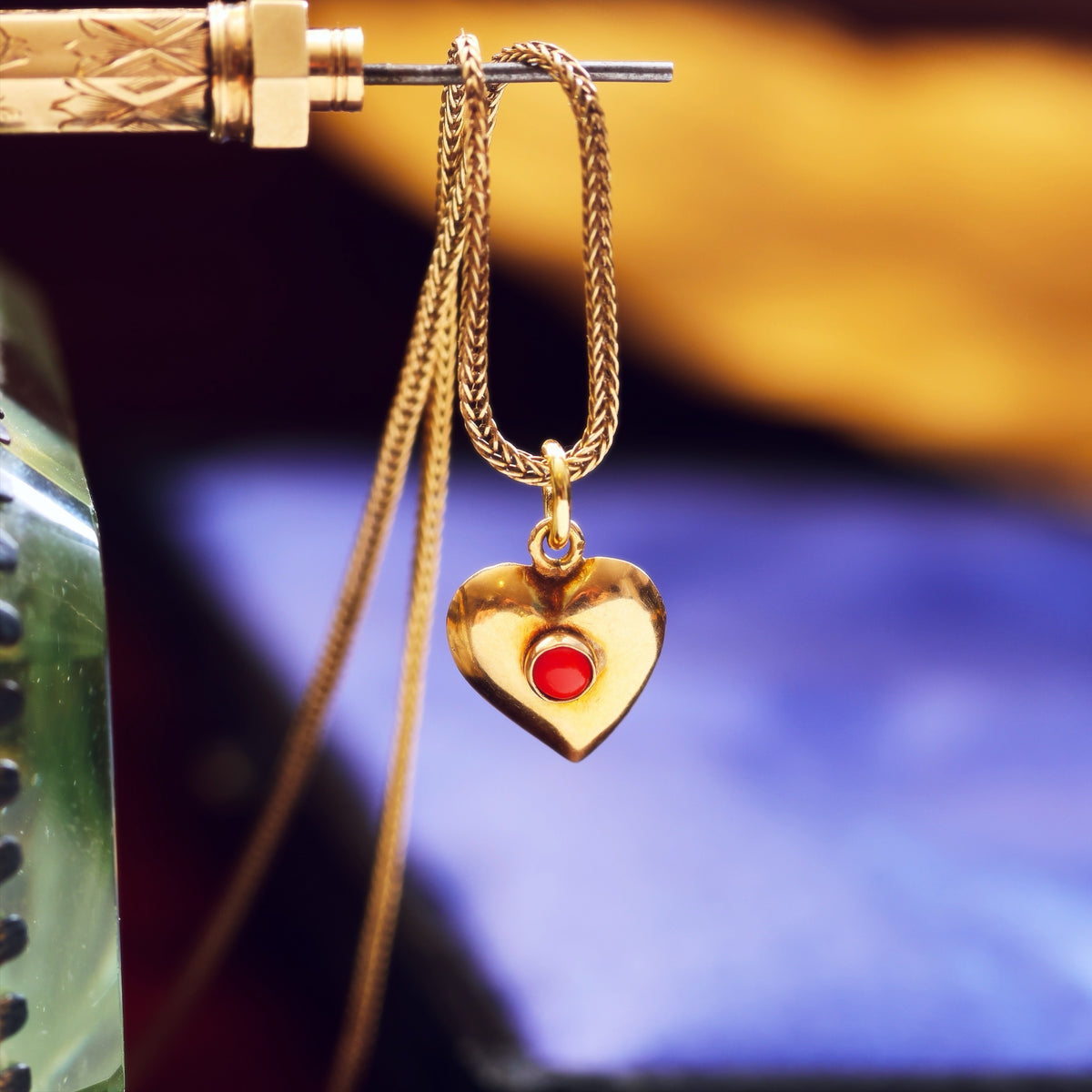 Vintage LOVE! Gold Coral Heart Pendant