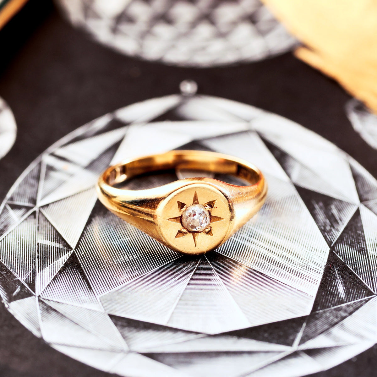 Vintage 'Guiding Star' Diamond Signet Ring