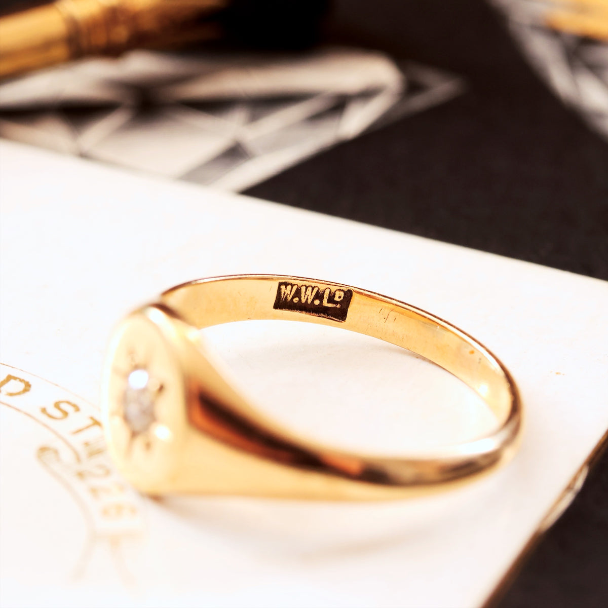 Vintage 'Guiding Star' Diamond Signet Ring